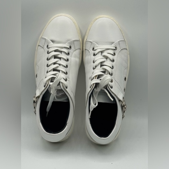 Versace Collection Medusa Strap White Leather Lace Up Sneakers Men's EUR 41 - Picture 10 of 13